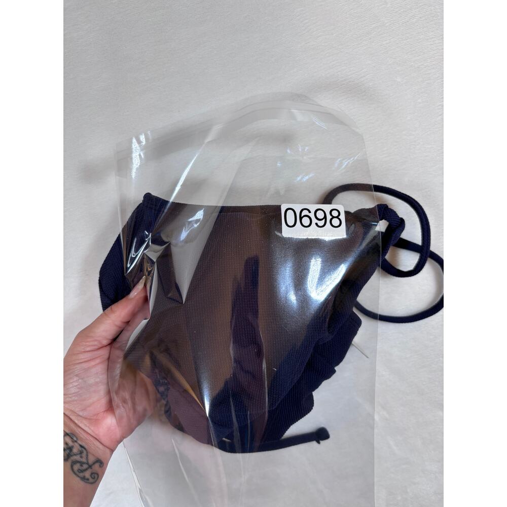 NWT Cupshe Navy Blue High Neck Bikini Set w/ Strappy Back & Keyhole Detail Sz XS - Picture 14 of 14